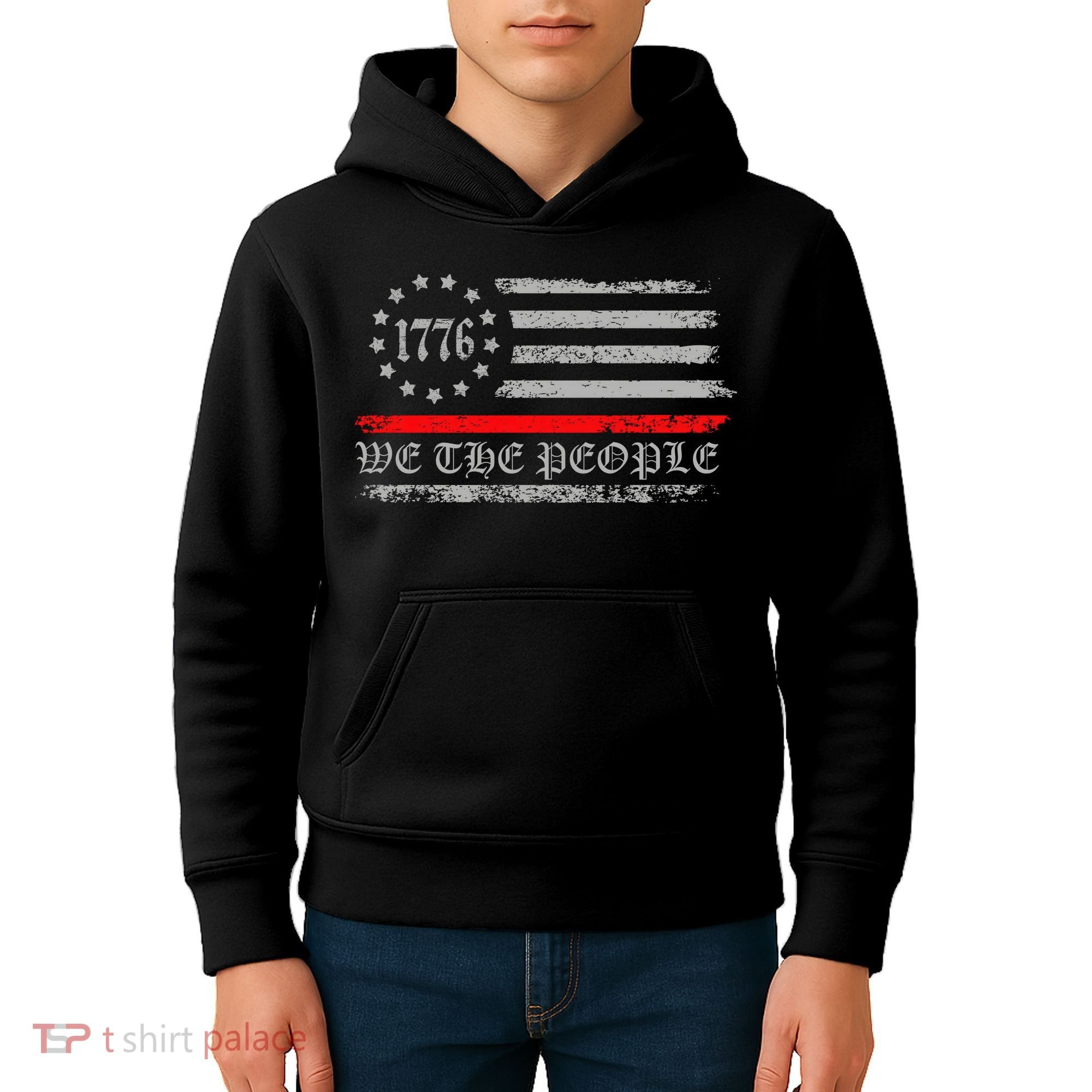 We The People Red Line Betsy Ross Kids Hoodie