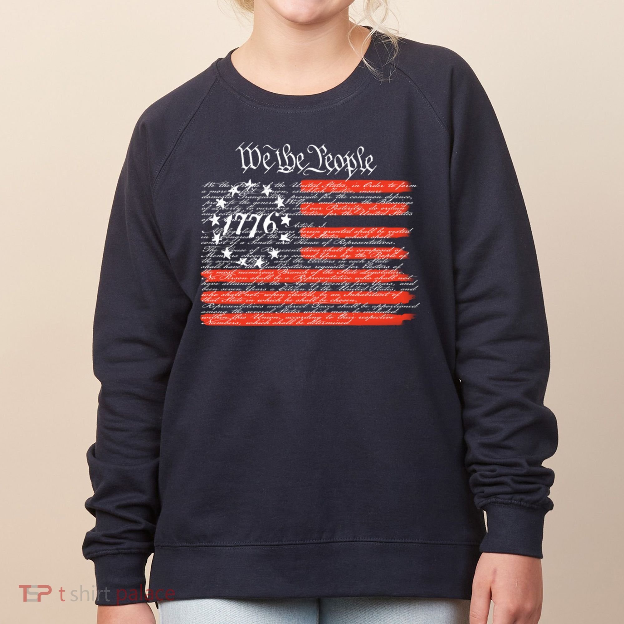 We The People American Flag Constitution Women's Sweatshirt