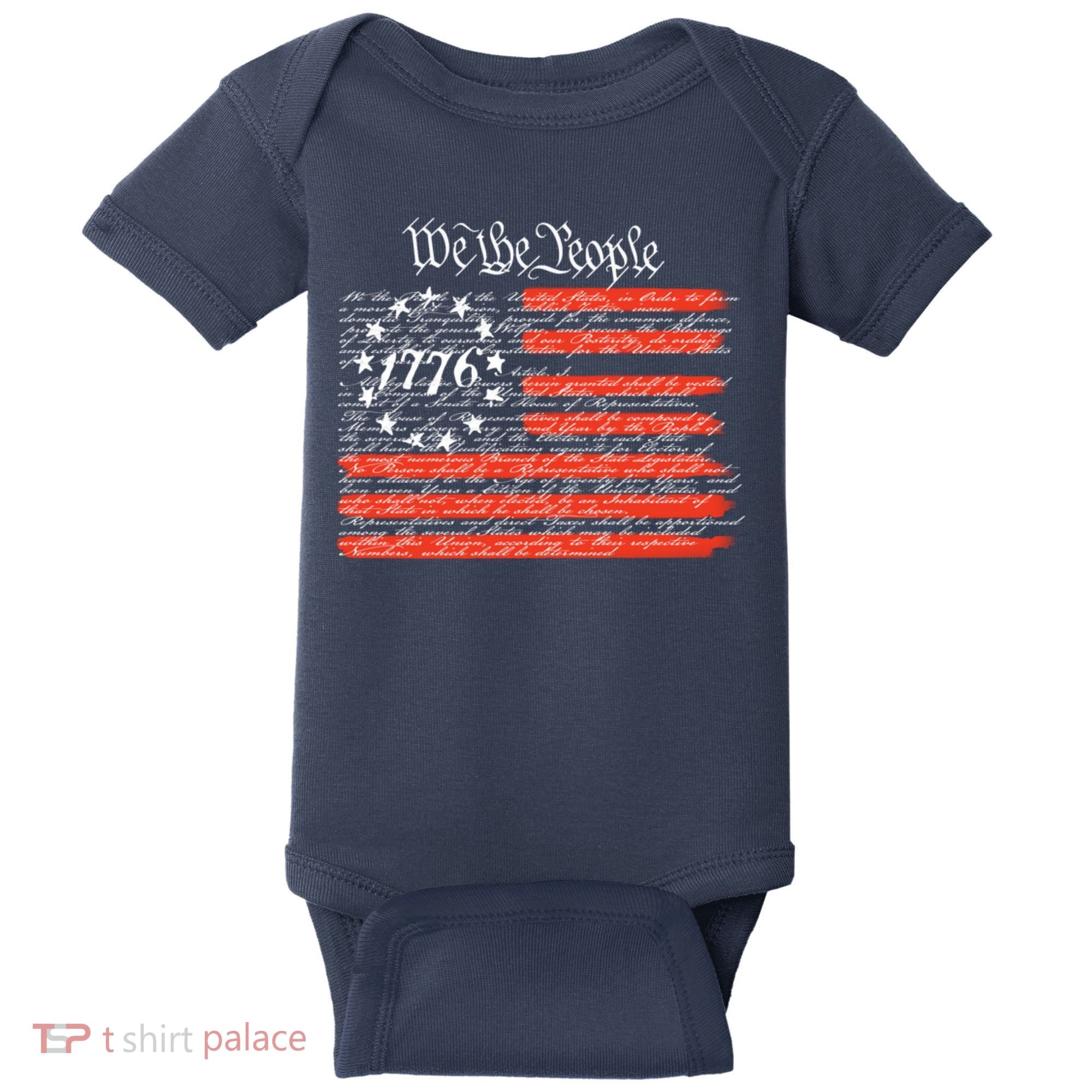 We The People American Flag Constitution Baby Bodysuit
