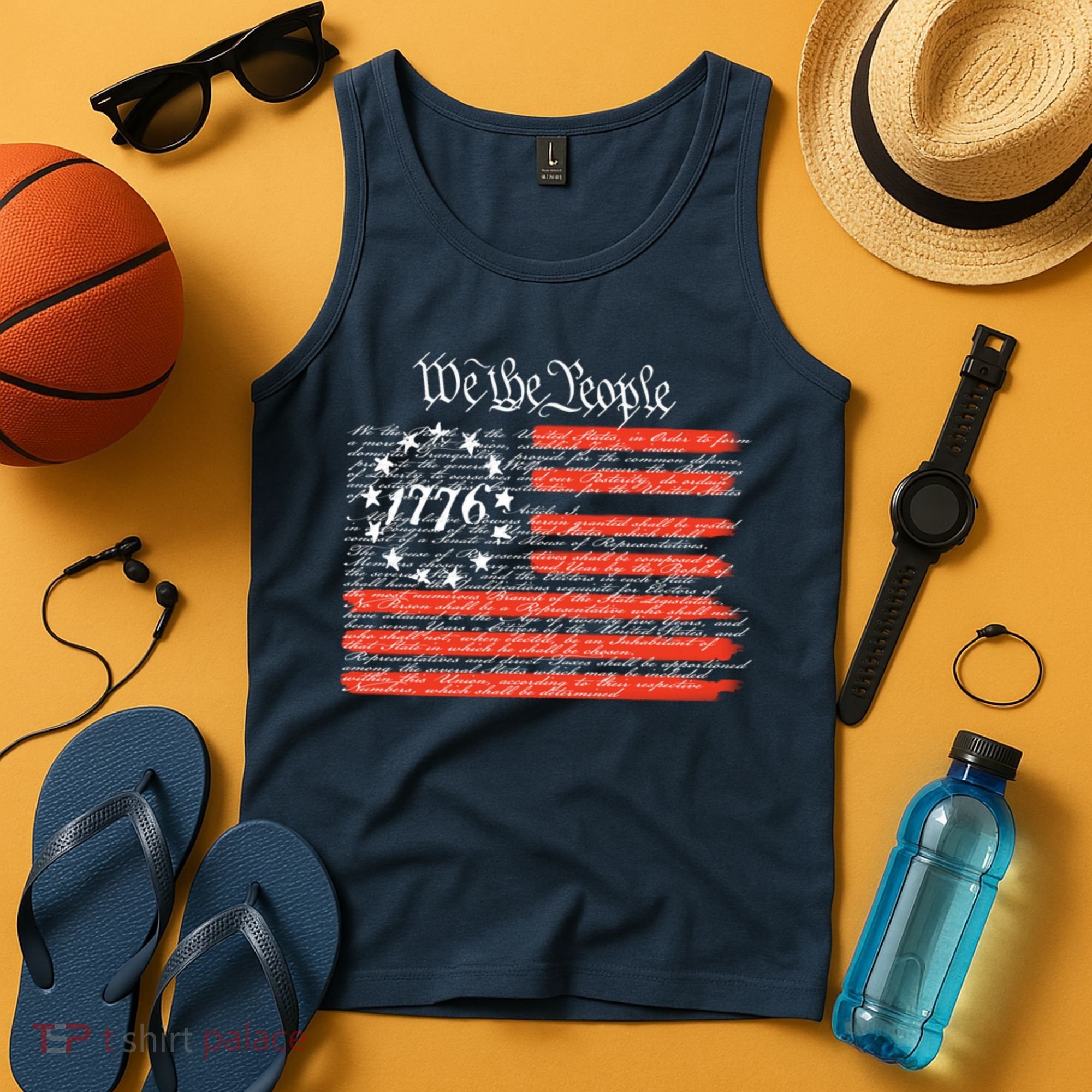 We The People American Flag Constitution Tank Top