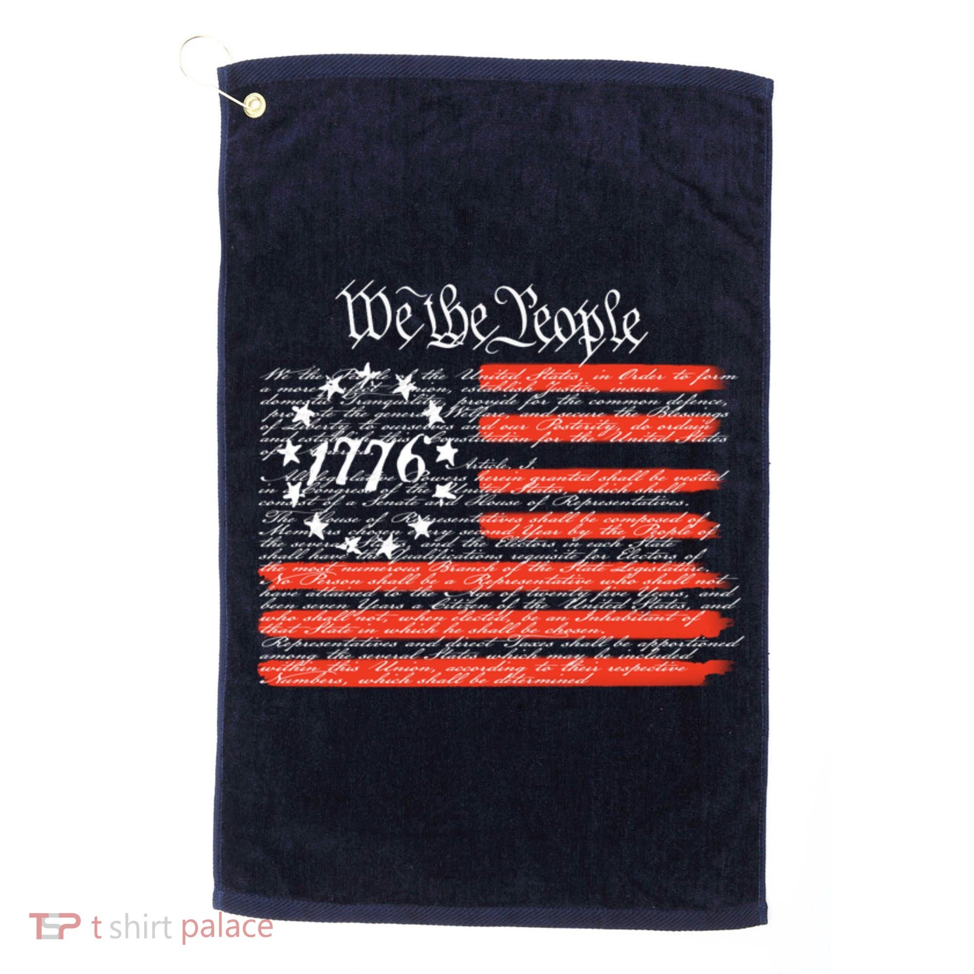 We The People American Flag Constitution Golf Towel
