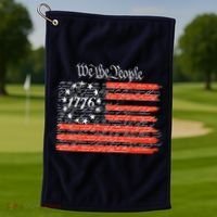 We The People American Flag Constitution Golf Towel thumb 1