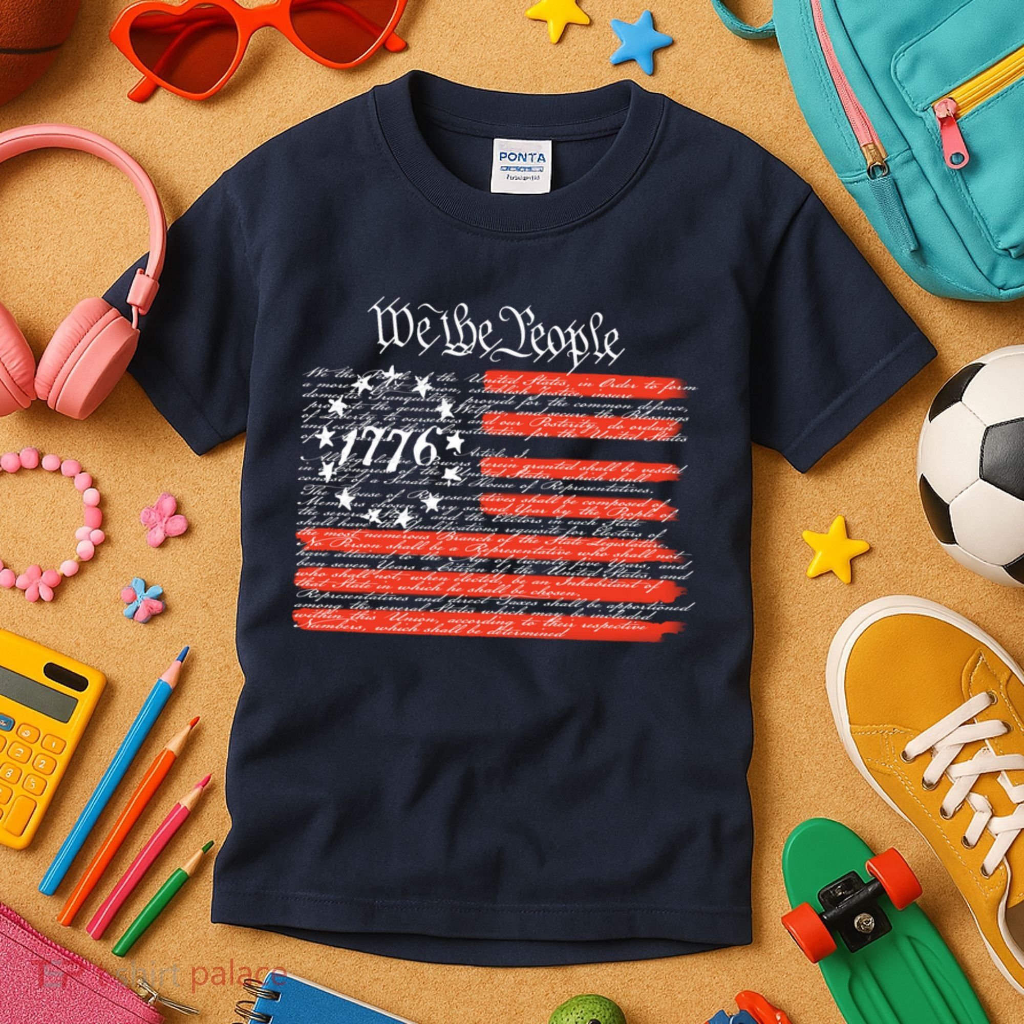 We The People American Flag Constitution Kids T-Shirt