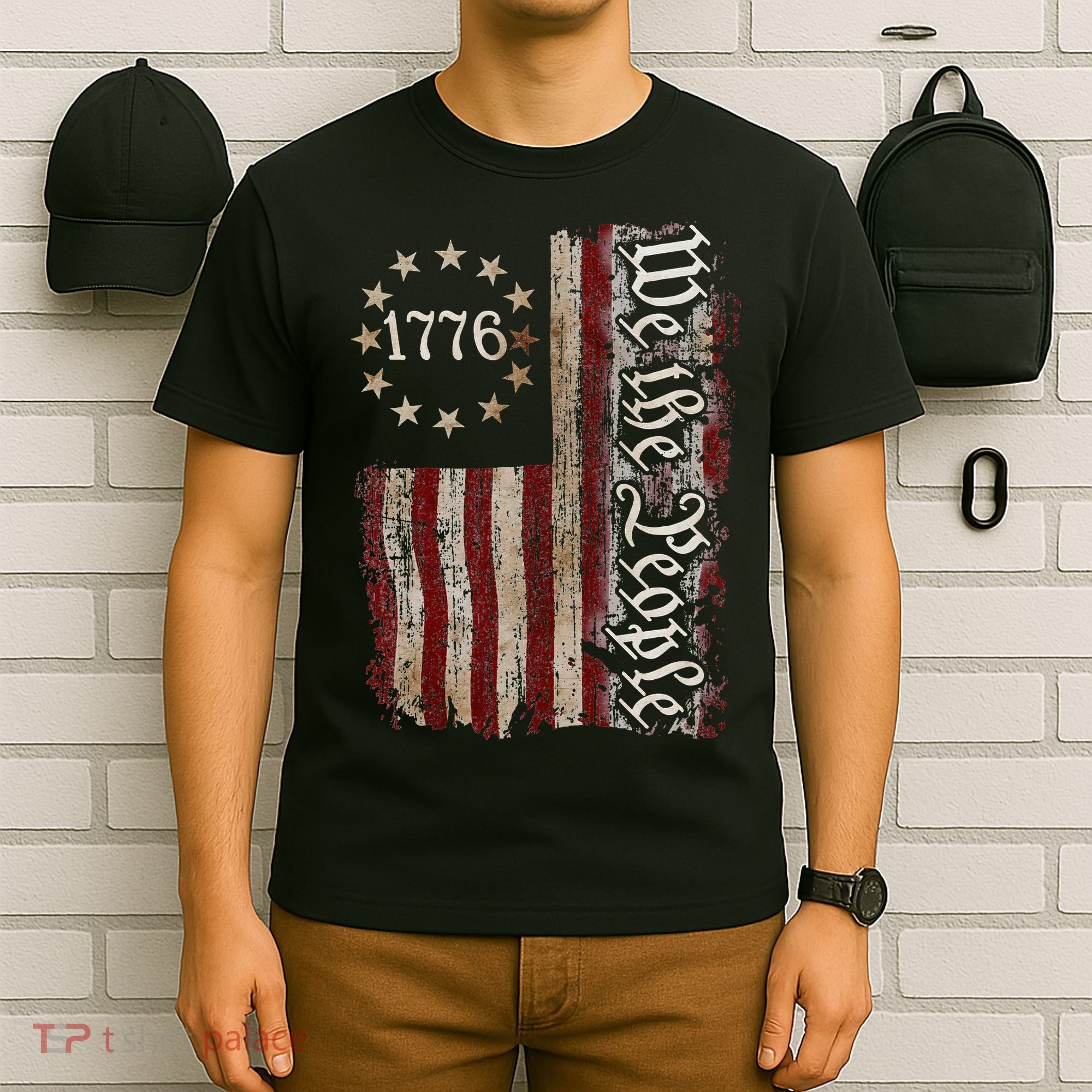 We The People 1776 American Flag 4th Of July  T-Shirt