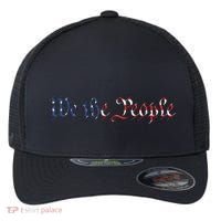 We The People US Constitution 1776 Freedom American Flag Flexfit Unipanel Trucker Cap thumb 0