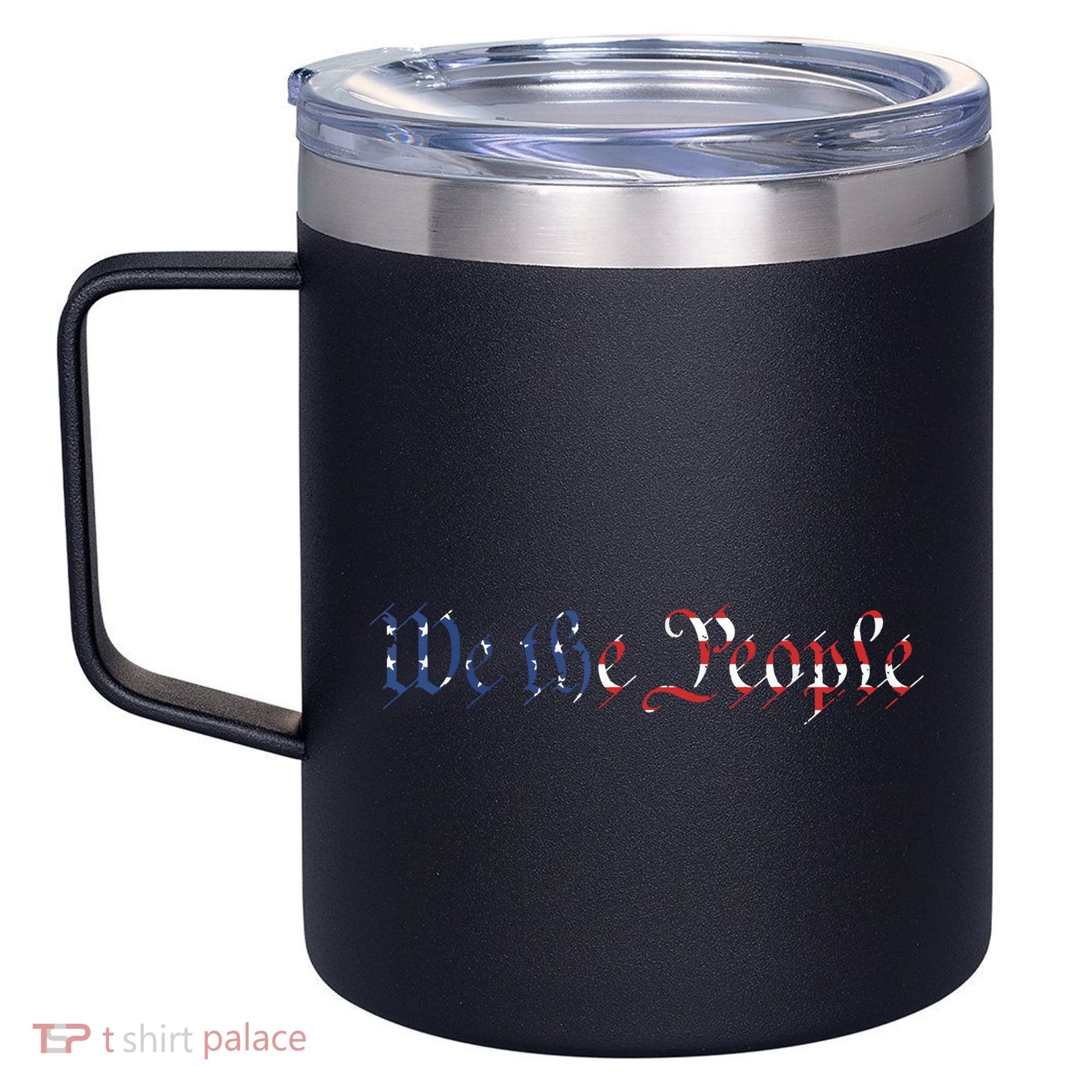 We The People US Constitution 1776 Freedom American Flag 12oz Stainless Steel Coffee Mug