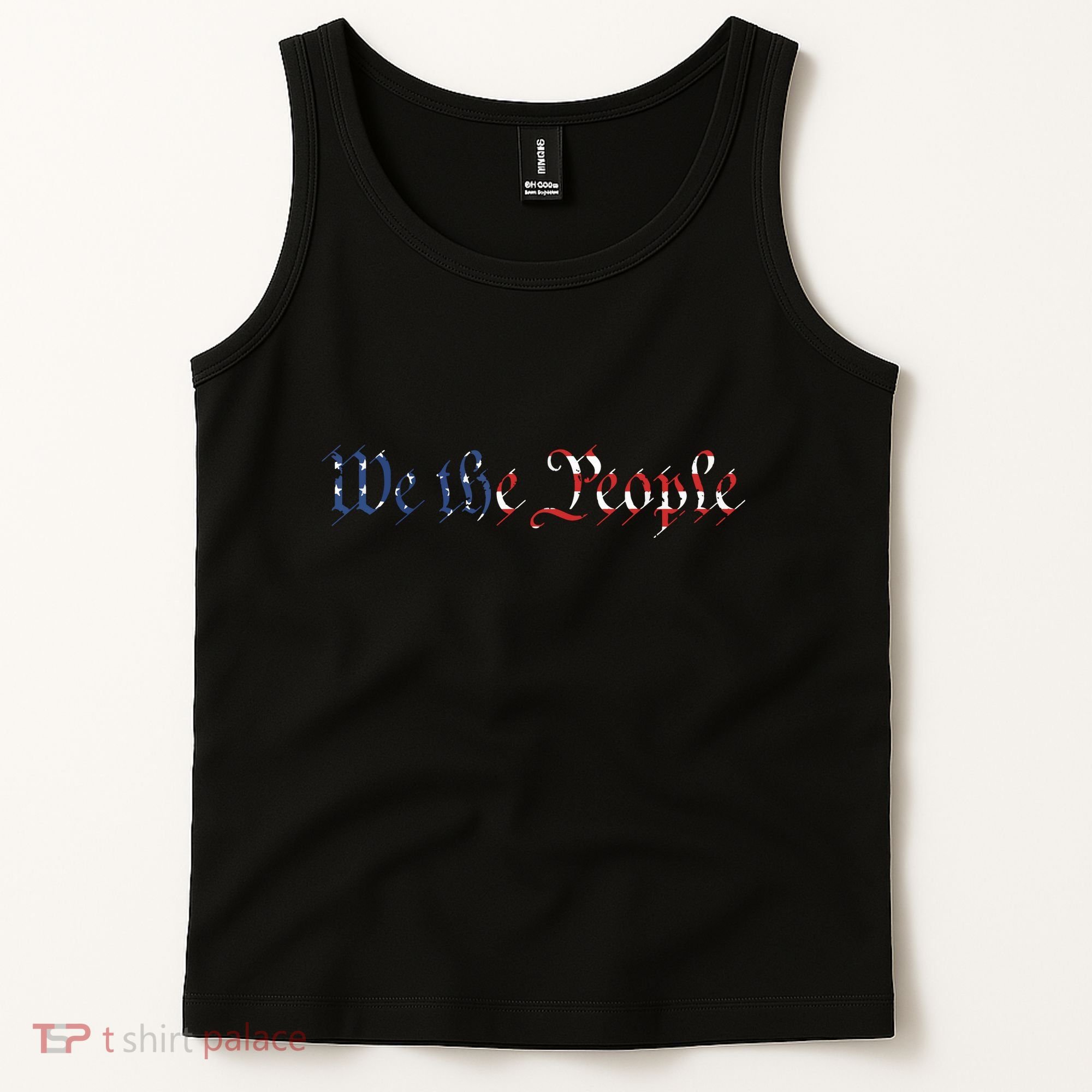 We The People US Constitution 1776 Freedom American Flag Tank Top