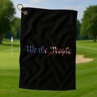We The People US Constitution 1776 Freedom American Flag Golf Towel thumb 1