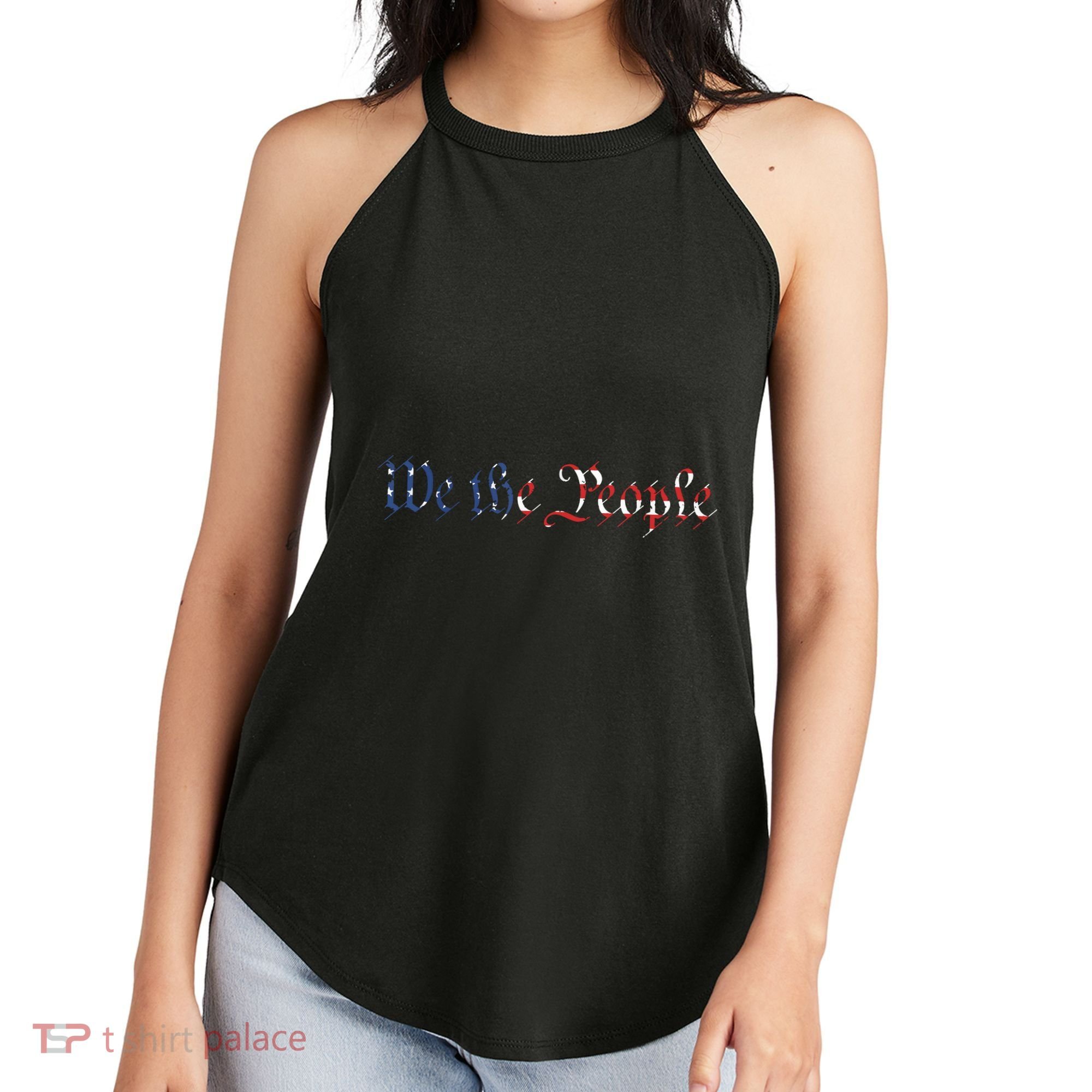 We The People US Constitution 1776 Freedom American Flag Women's Perfect Tri Rocker Tank