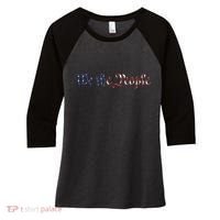 We The People US Constitution 1776 Freedom American Flag Women's Tri-Blend 3/4-Sleeve Raglan Shirt thumb 0
