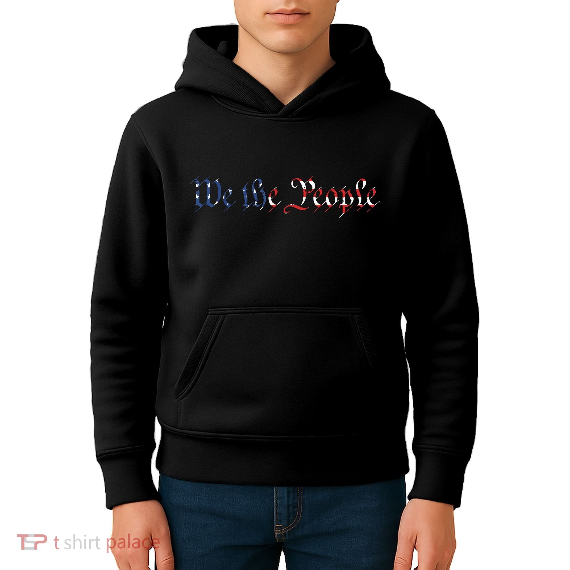 We The People US Constitution 1776 Freedom American Flag Kids Hoodie