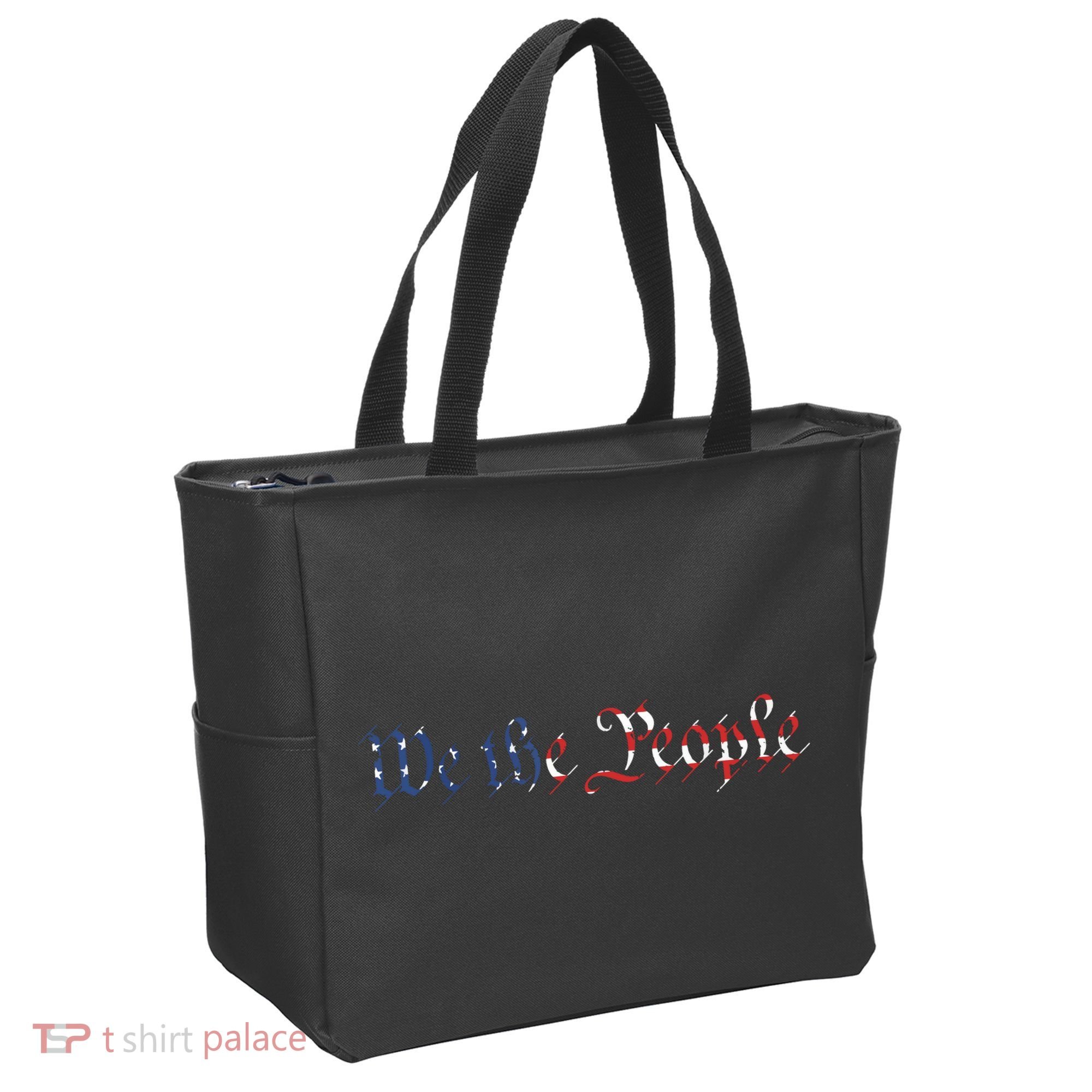 We The People US Constitution 1776 Freedom American Flag Tote Bag