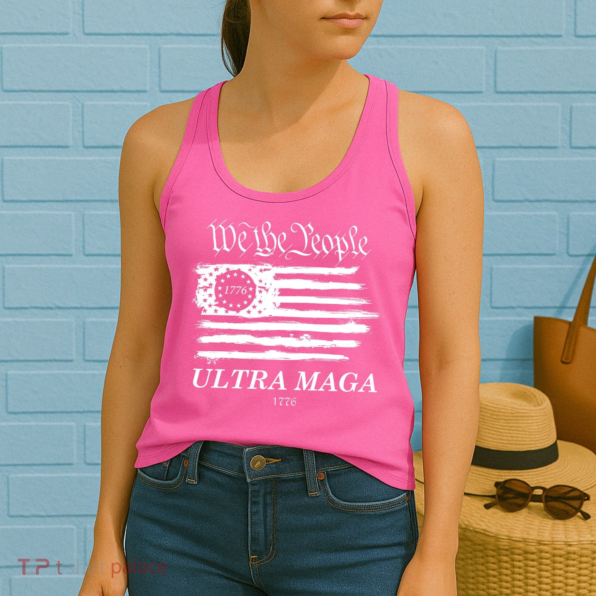 We The People Ultra MAGA Proud Betsy Ross 1776 Flag Women's Tank Top