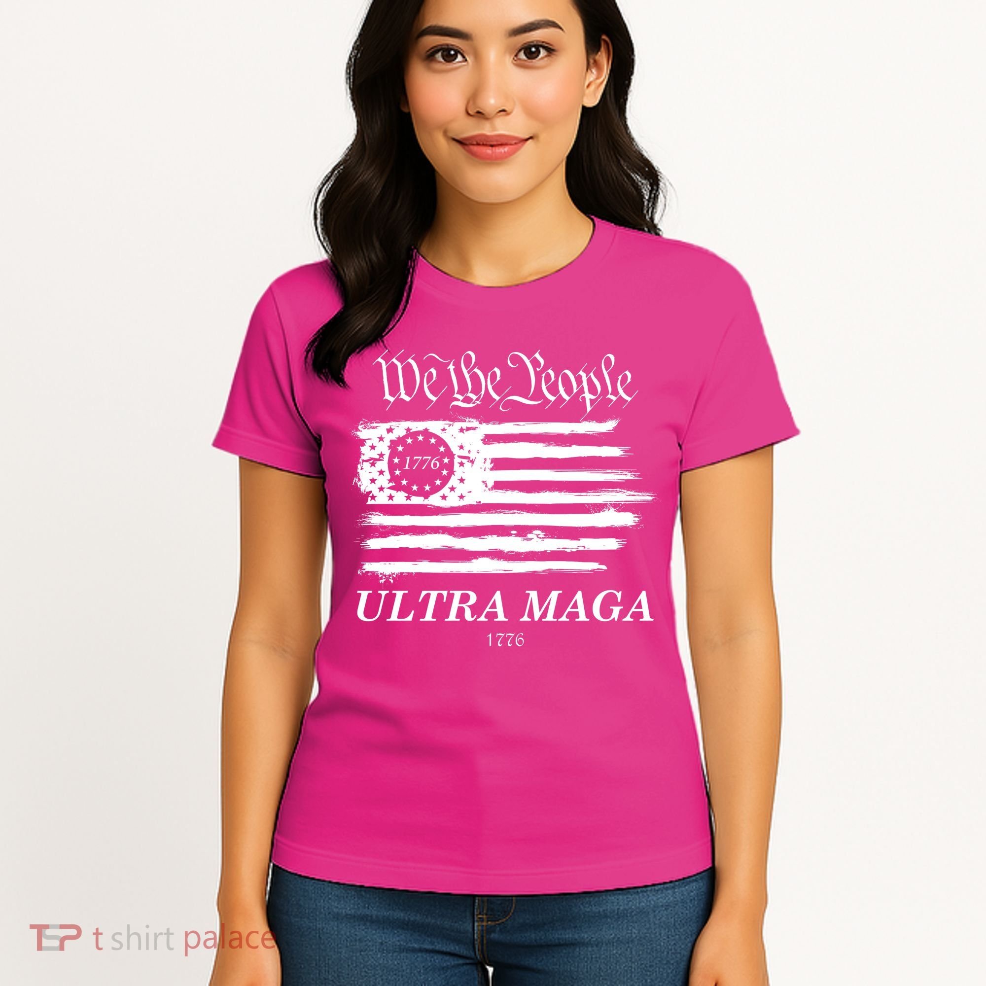 We The People Ultra MAGA Proud Betsy Ross 1776 Flag Women's T-Shirt