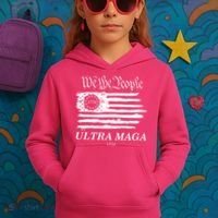 We The People Ultra MAGA Proud Betsy Ross 1776 Flag Kids Hoodie thumb 3