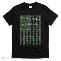 WE THE PEOPLE US CONSTITUTION PREAMBLE UNITED STATES FLAG T-Shirt thumb 0