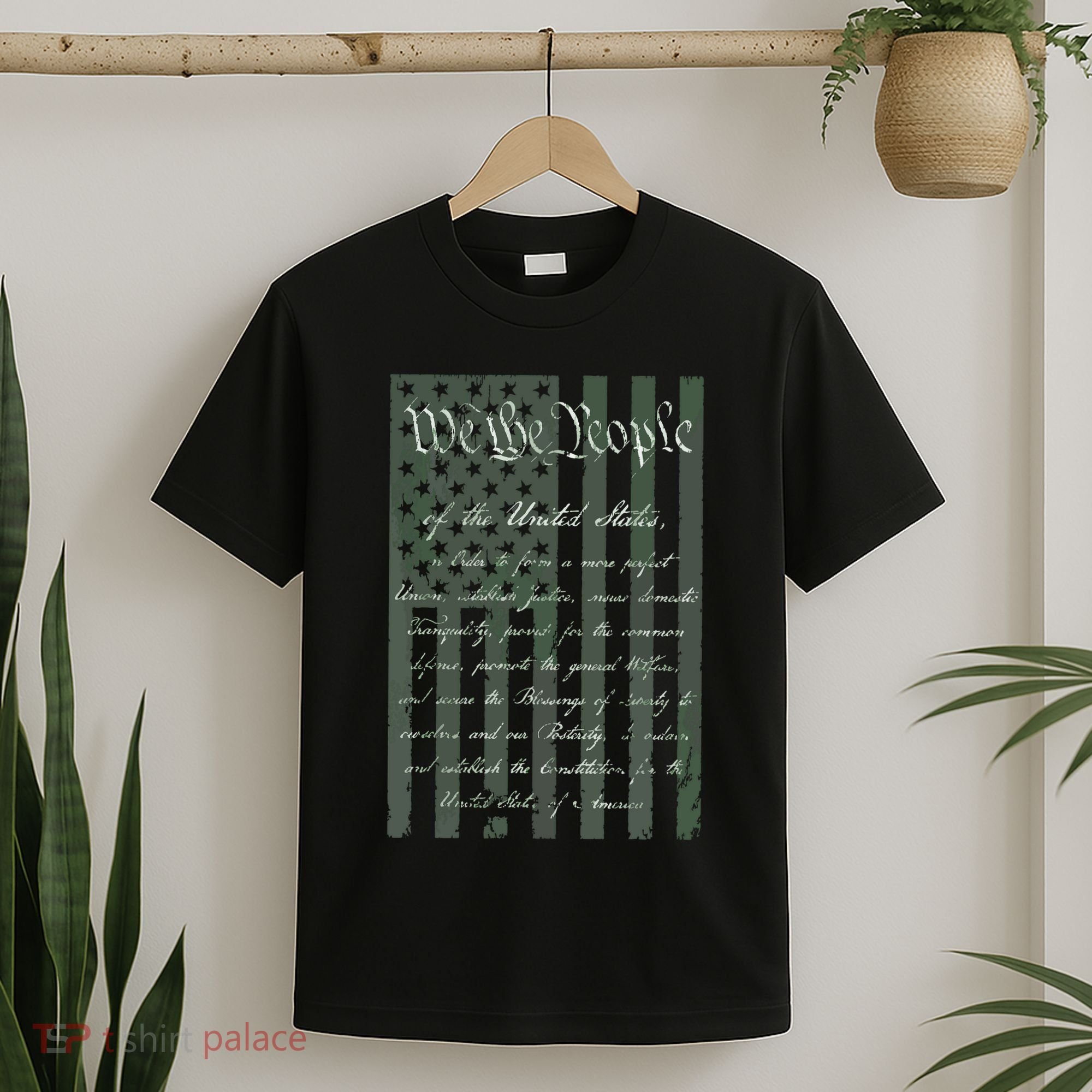 WE THE PEOPLE US CONSTITUTION PREAMBLE UNITED STATES FLAG T-Shirt