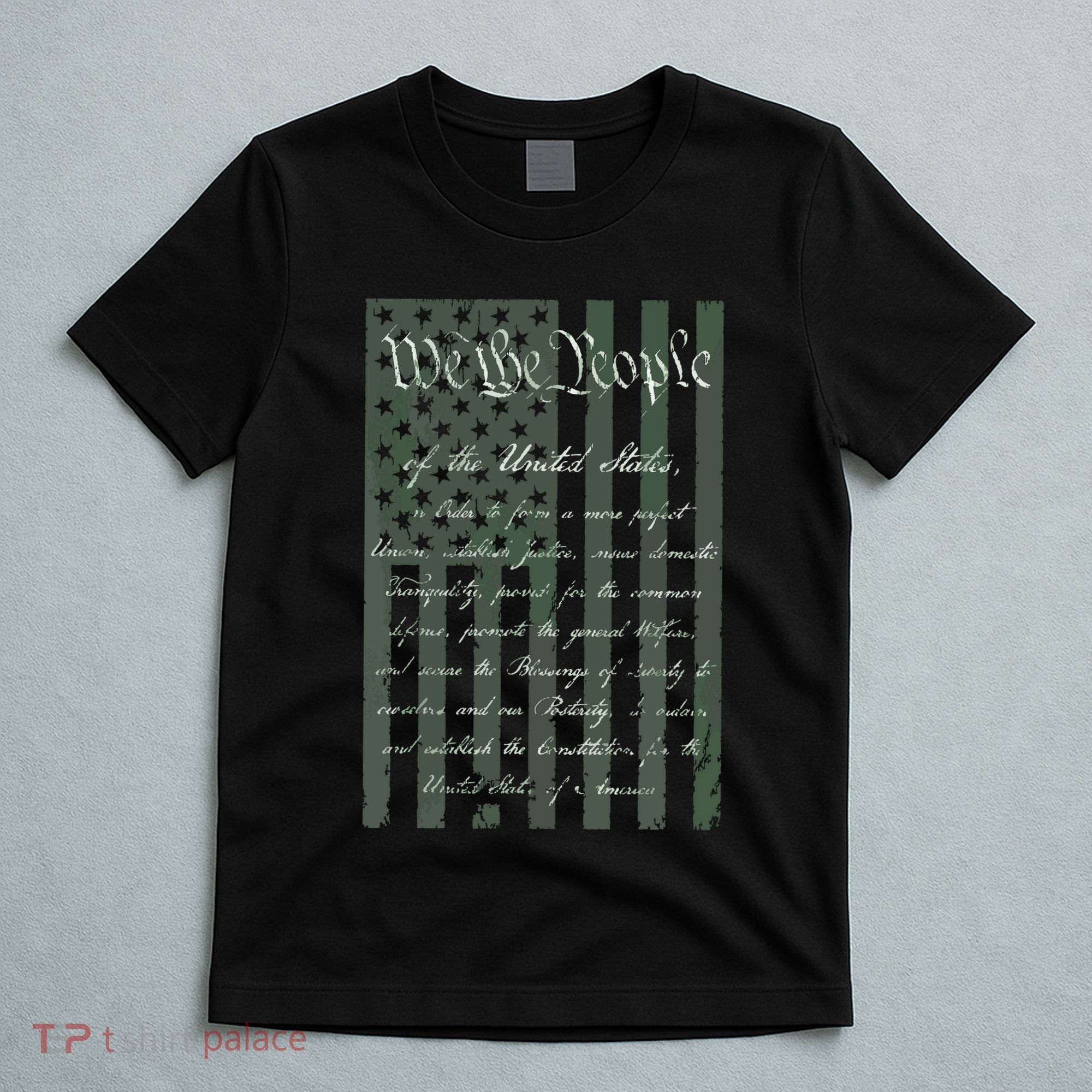 WE THE PEOPLE US CONSTITUTION PREAMBLE UNITED STATES FLAG T-Shirt