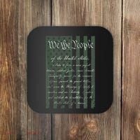 WE THE PEOPLE US CONSTITUTION PREAMBLE UNITED STATES FLAG Coaster thumb 0