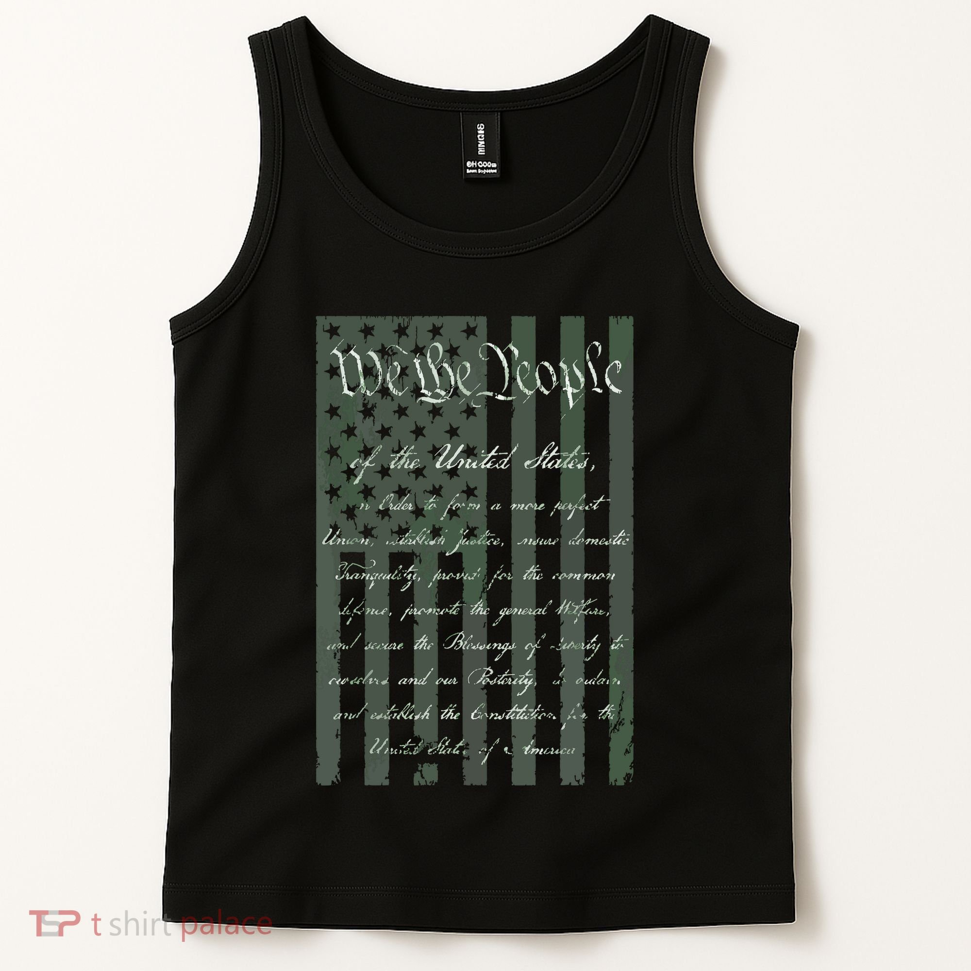 WE THE PEOPLE US CONSTITUTION PREAMBLE UNITED STATES FLAG Tank Top