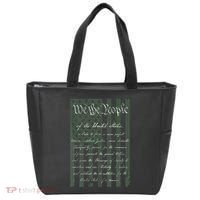 WE THE PEOPLE US CONSTITUTION PREAMBLE UNITED STATES FLAG Tote Bag thumb 0