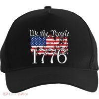 We The People 1776 US Constitution Freedom American Flag Five-Panel Snapback Cap thumb 0