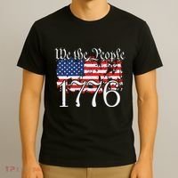 We The People 1776 US Constitution Freedom American Flag T-Shirt thumb 3