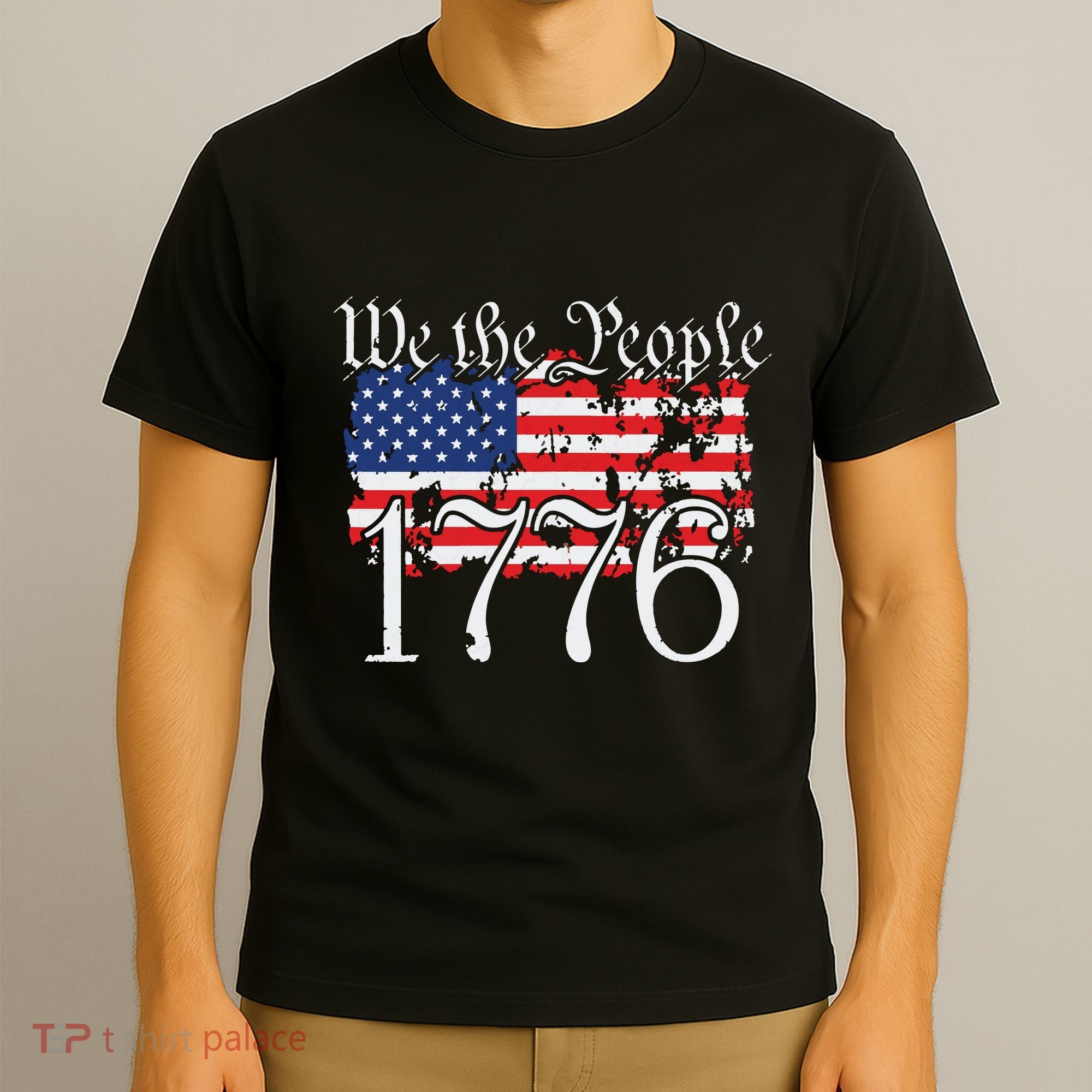 We The People 1776 US Constitution Freedom American Flag T-Shirt