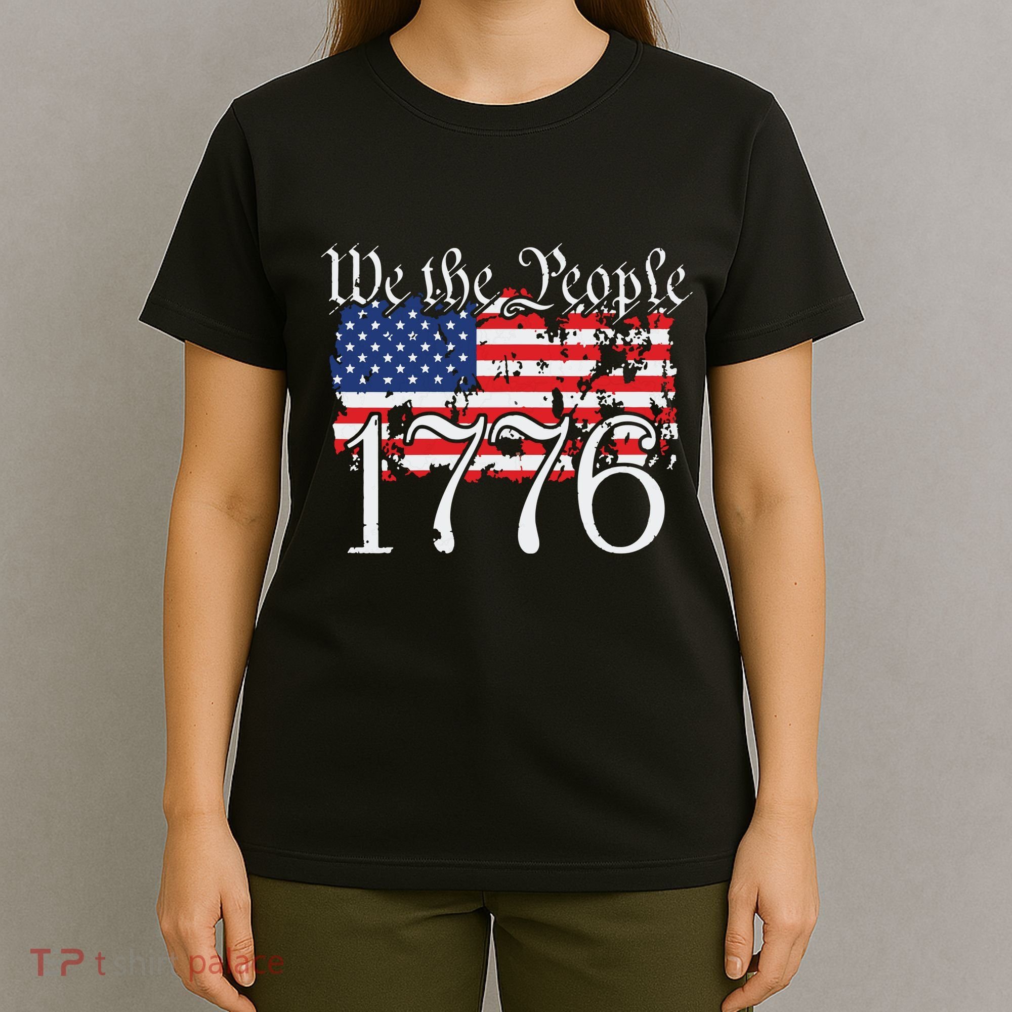We The People 1776 US Constitution Freedom American Flag T-Shirt