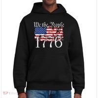 We The People 1776 US Constitution Freedom American Flag District V.I.T. Heavyweight Hoodie thumb 0
