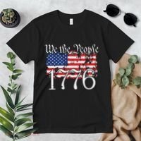 We The People 1776 US Constitution Freedom American Flag Premium T-Shirt thumb 2