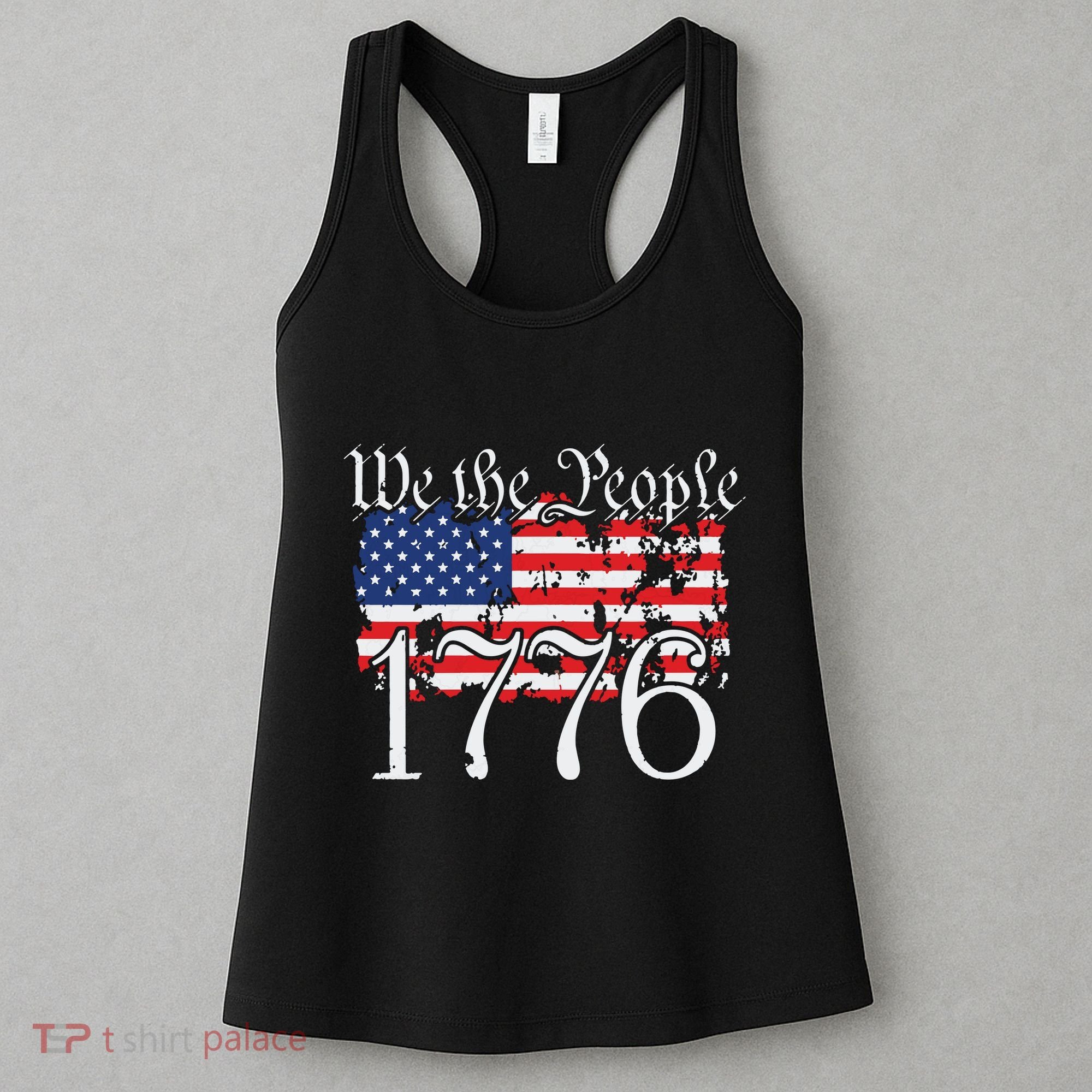 We The People 1776 US Constitution Freedom American Flag Women's Tank Top
