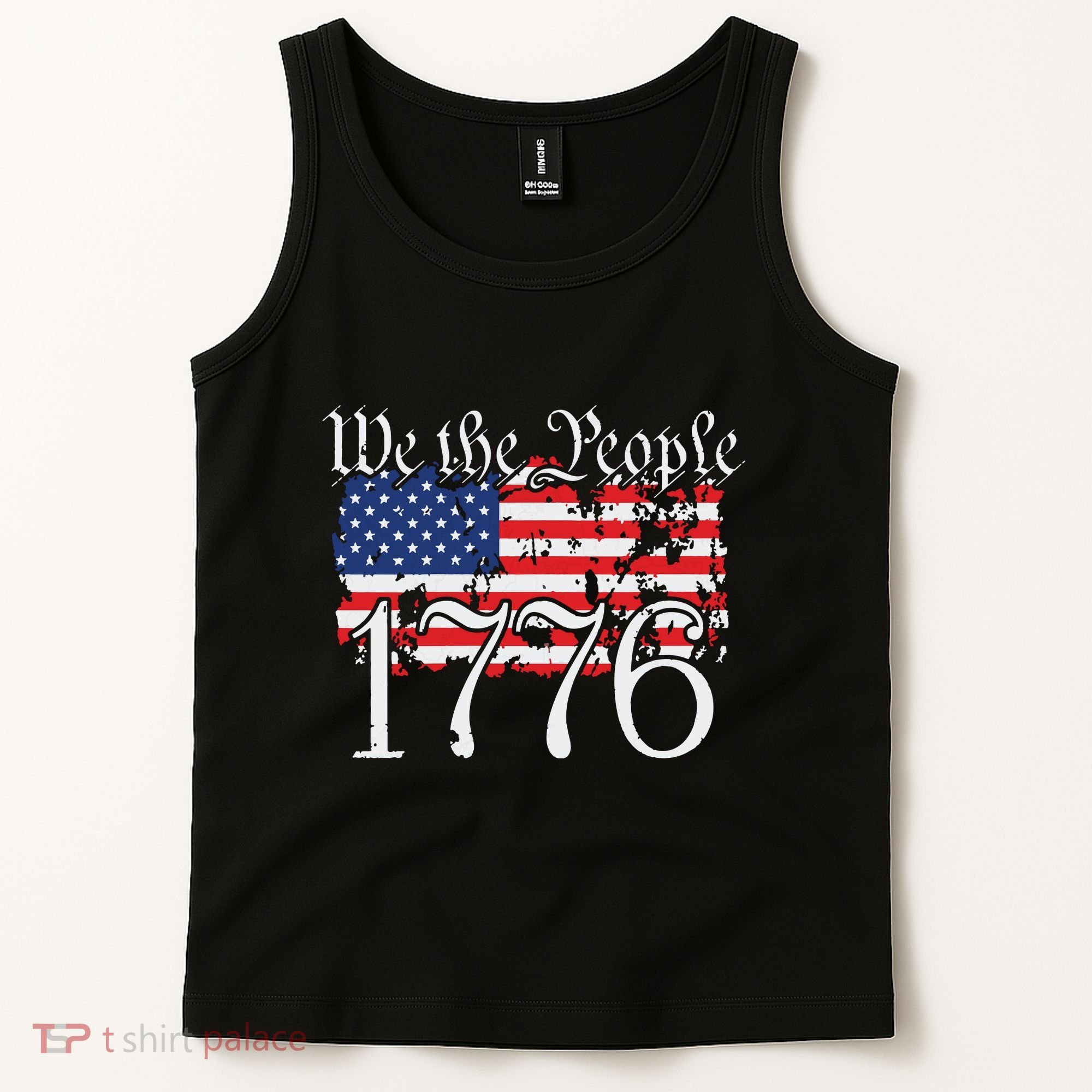 We The People 1776 US Constitution Freedom American Flag Tank Top