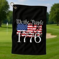 We The People 1776 US Constitution Freedom American Flag Golf Towel thumb 1