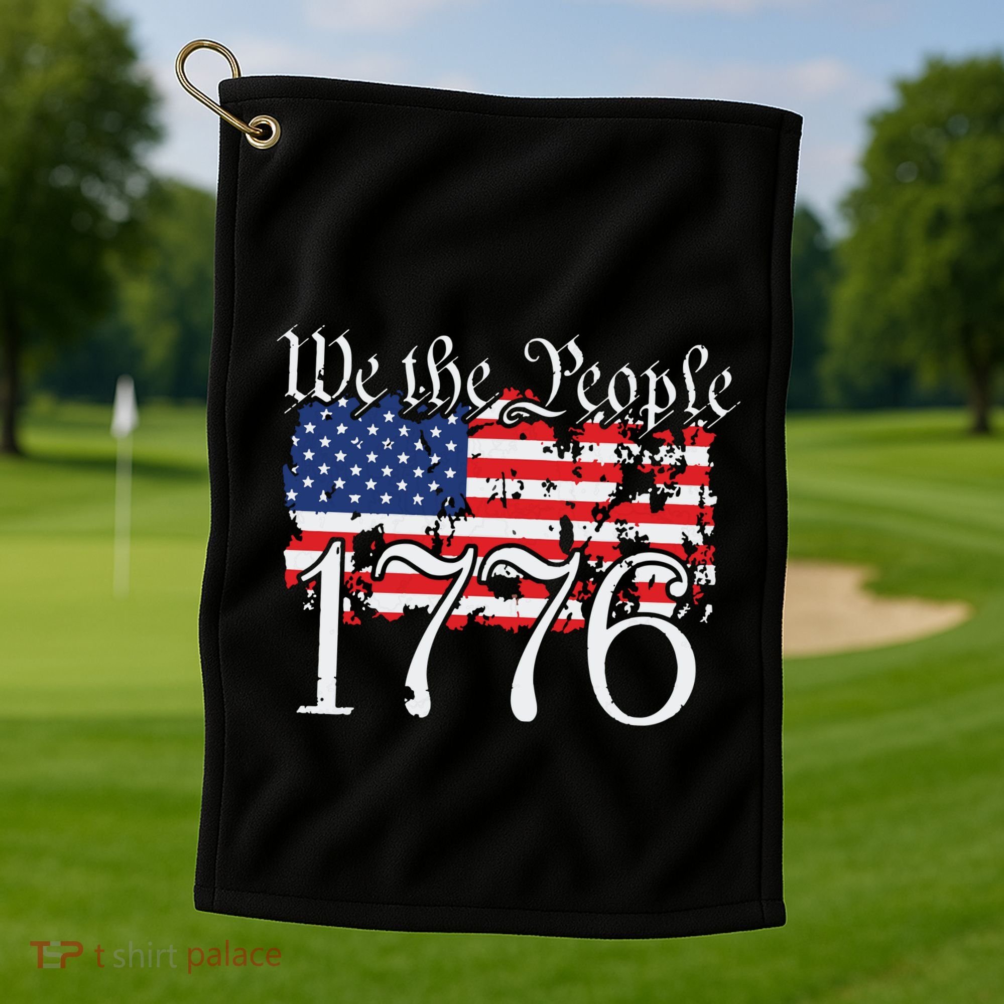 We The People 1776 US Constitution Freedom American Flag Golf Towel