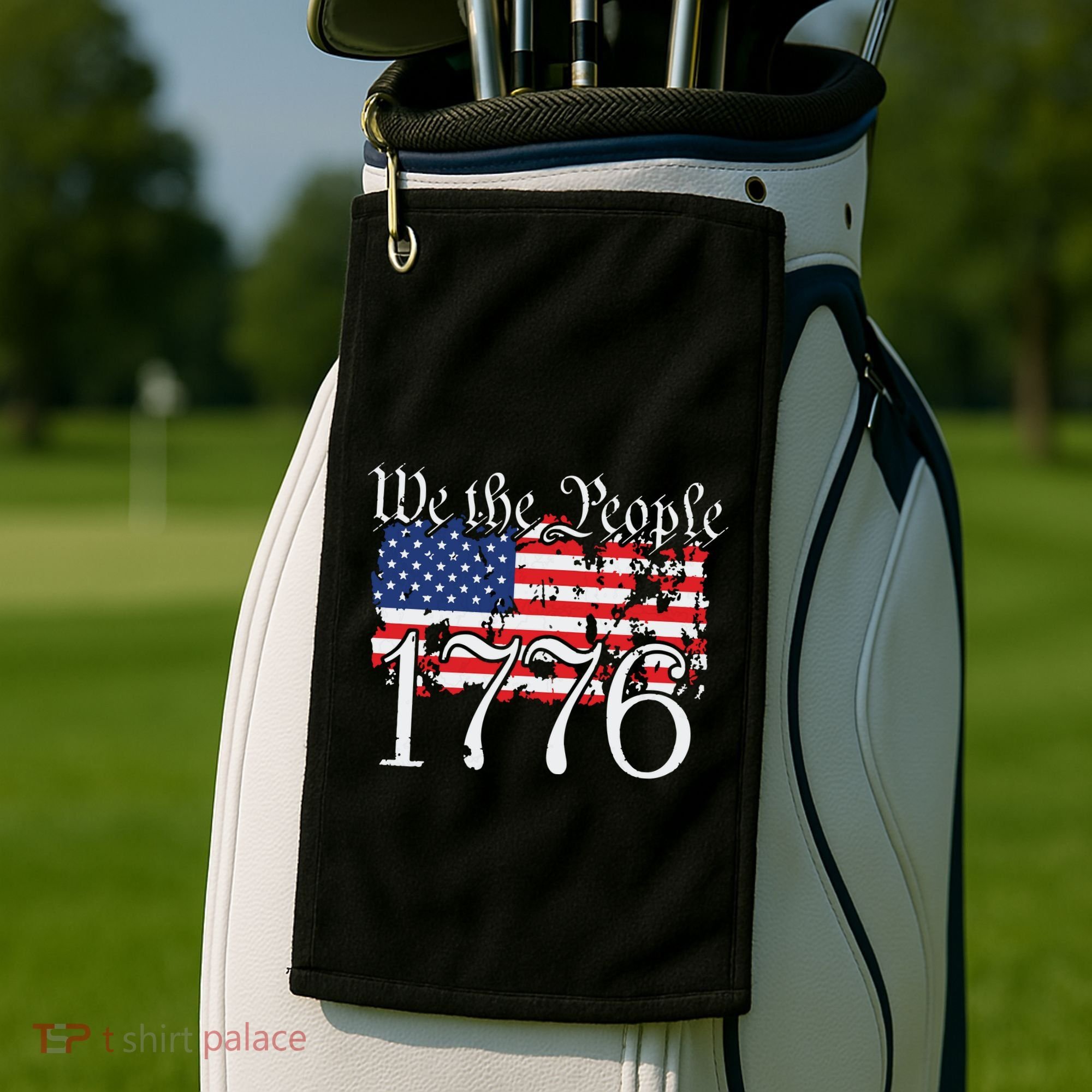 We The People 1776 US Constitution Freedom American Flag Golf Towel