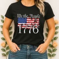 We The People 1776 US Constitution Freedom American Flag Women's T-Shirt thumb 2