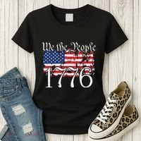 We The People 1776 US Constitution Freedom American Flag Women's T-Shirt thumb 3