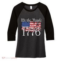 We The People 1776 US Constitution Freedom American Flag Women's Tri-Blend 3/4-Sleeve Raglan Shirt thumb 0