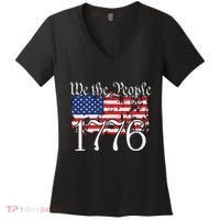 We The People 1776 US Constitution Freedom American Flag Women's V-Neck T-Shirt thumb 0