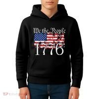 We The People 1776 US Constitution Freedom American Flag Kids Hoodie thumb 4