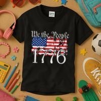 We The People 1776 US Constitution Freedom American Flag Kids T-Shirt thumb 3