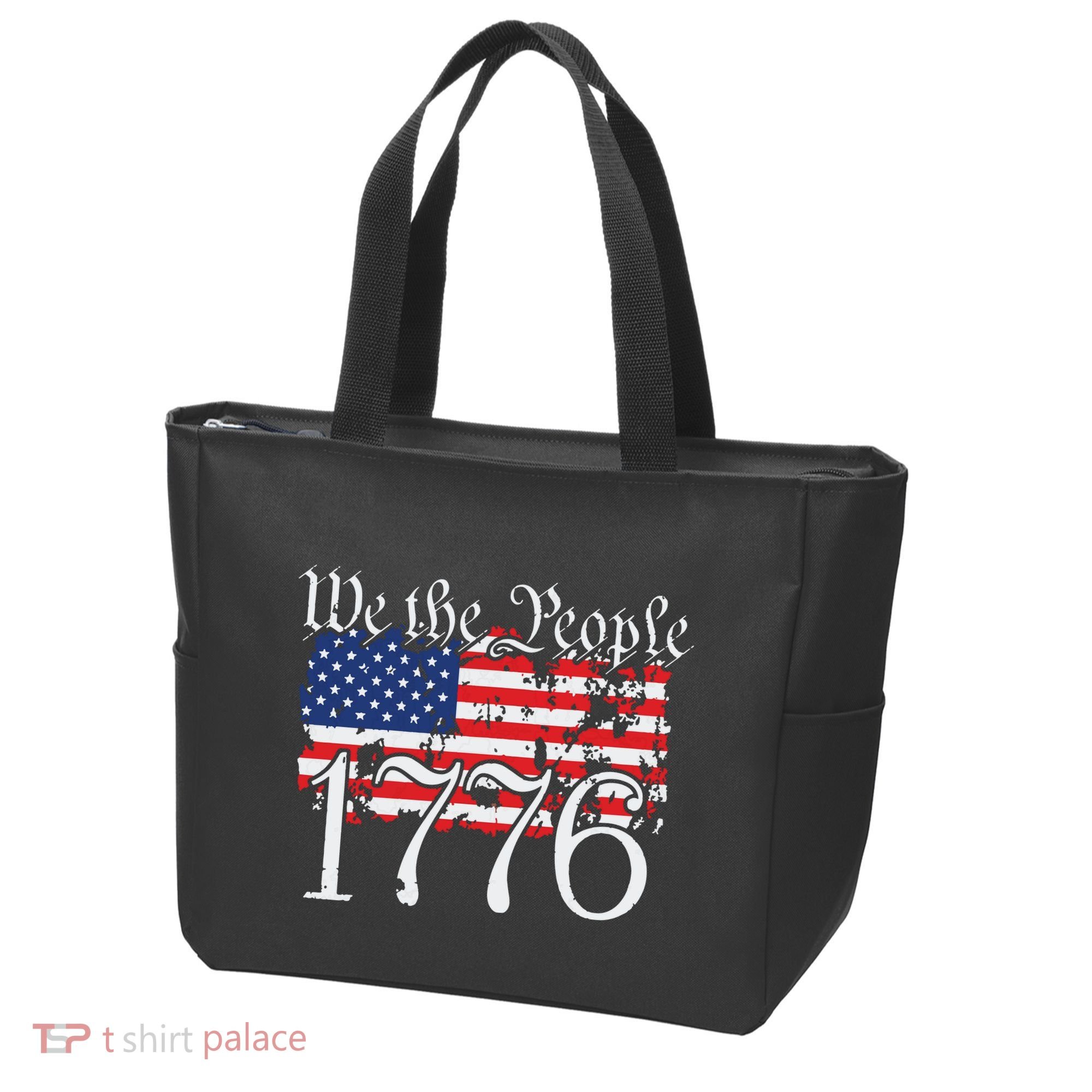 We The People 1776 US Constitution Freedom American Flag Tote Bag
