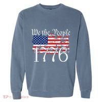 We The People 1776 US Constitution Freedom American Flag Garment-Dyed Sweatshirt thumb 0