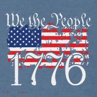 We The People 1776 US Constitution Freedom American Flag Garment-Dyed Sweatshirt thumb 2
