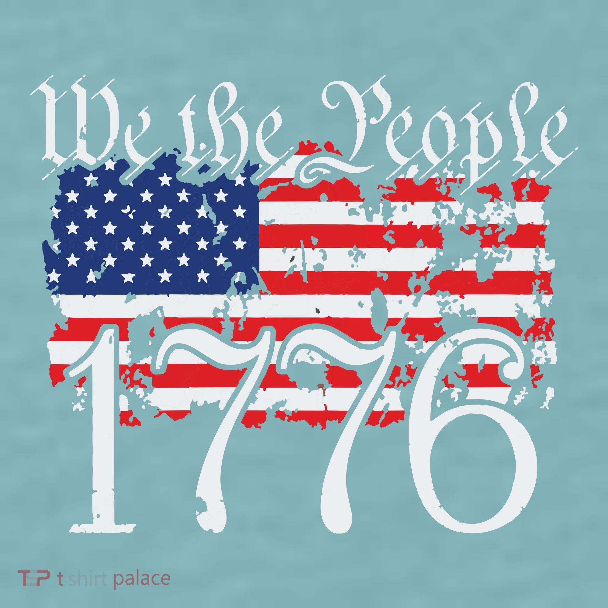 We The People 1776 US Constitution Freedom American Flag Sueded Cloud Jersey T-Shirt