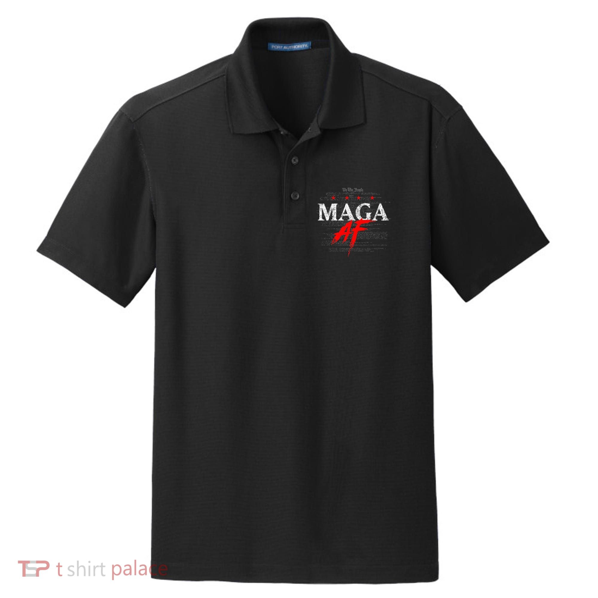 We The People Maga Af Dry Zone Grid Polo