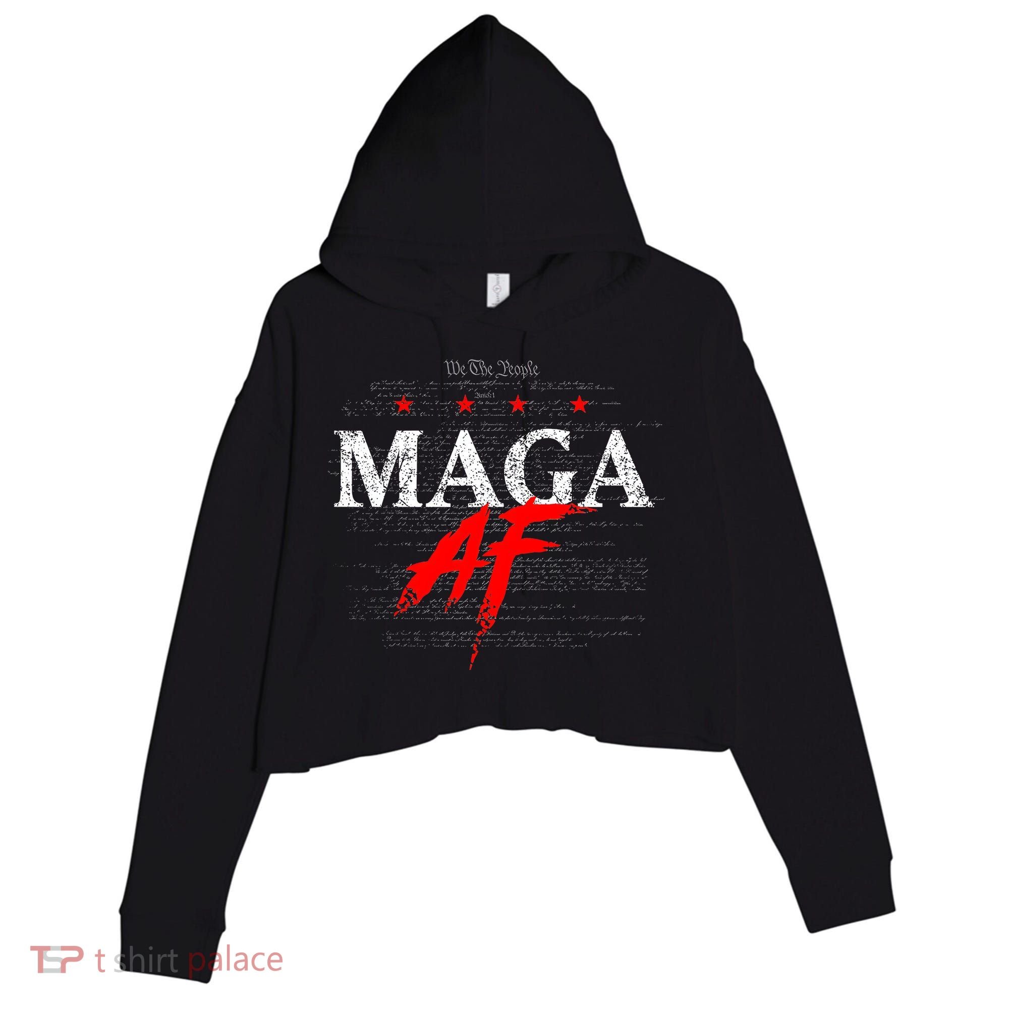 We The People Maga Af Crop Fleece Hoodie