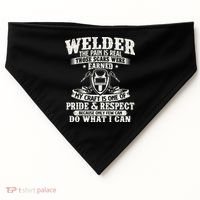 Welder The Pain Is Real Those Scars Were Earned Welding USA-Made Doggie Bandana thumb 0