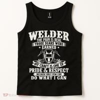 Welder The Pain Is Real Those Scars Were Earned Welding Tank Top thumb 2